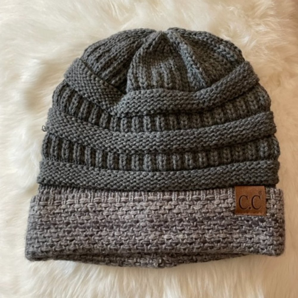 C.C. Beanie Dark Grey/Light Grey
